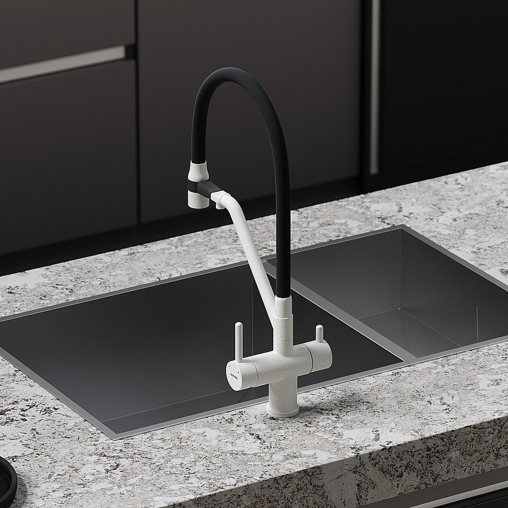 Смеситель для кухни Sancos Dora SC4003GR белый гранит купить в интернет-магазине сантехники Sanbest