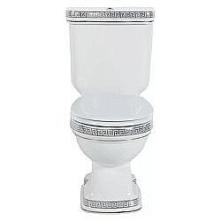 Унитаз напольный Creavit Klasik KL310-11CB00E-WP00 белый с декором VERCACI/хром, с бачком купить в интернет-магазине Sanbest