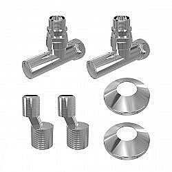 Комплект подключения Lemark LM03412R для водяного полотенцесушителя хром купить в интернет-магазине сантехники Sanbest