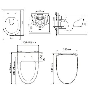 Унитаз подвесной AM.PM Func C8F1702SC белый, безободковый, функция биде купить в интернет-магазине Sanbest