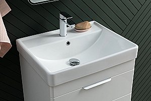 Тумба с раковиной Aquanet Ирис new 70 белый глянец для ванной в интернет-магазине Sanbest