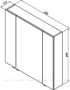 Зеркальный шкаф Aquanet Алвита 90 белый купить в интернет-магазине сантехники Sanbest