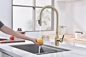 Смеситель для кухни Paulmark Universal Un213880-LG светлое золото купить в интернет-магазине сантехники Sanbest