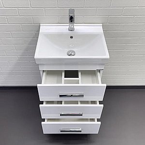 Тумба с раковиной Comforty Никосия 50 00-00018023 белая для ванной в интернет-магазине Sanbest