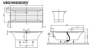 Ванна Villeroy&Boch Squaro UBQ180SQE2DV-01 180x80 купить в интернет-магазине Sanbest