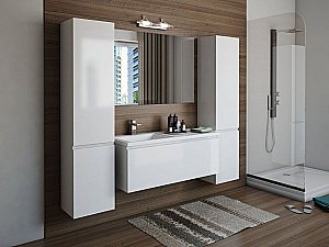 Тумба с раковиной Эстет Dallas Luxe 120 подвесная 1 длинный ящик, белая для ванной в интернет-магазине Sanbest