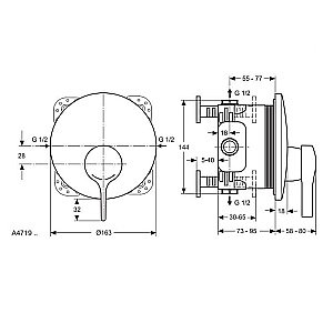 Смеситель для душа Ideal Standard Melange A4719AA купить в интернет-магазине сантехники Sanbest