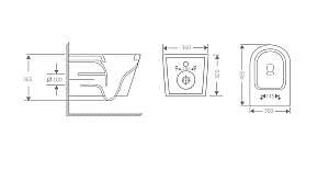 Унитаз подвесной River ONTARIO 485 MG 10000013701 серый матовый, безободковый, с крышкой микролифт, слив торнадо купить в интернет-магазине Sanbest