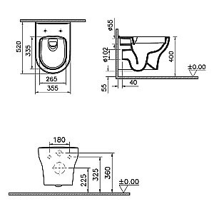Унитаз подвесной Опадирис Лоренцо OS41712N белый, безободковый, с крышкой микролифт купить в интернет-магазине Sanbest