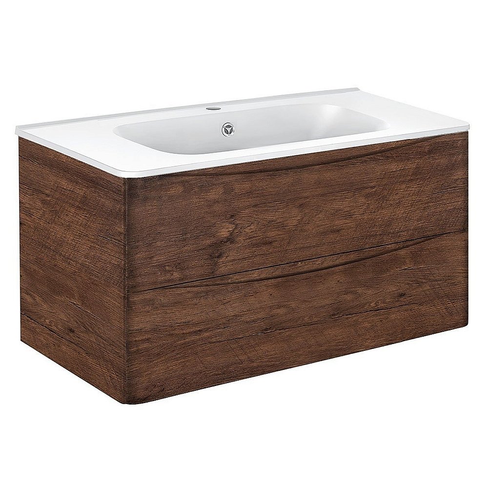 Тумба с раковиной Vincea Paola 100 темное дерево для ванной в интернет-магазине Sanbest