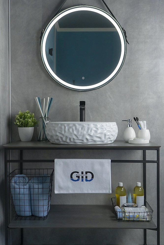Раковина накладная Gid Lago 48 9030wf 51187 белая купить в интернет-магазине Sanbest