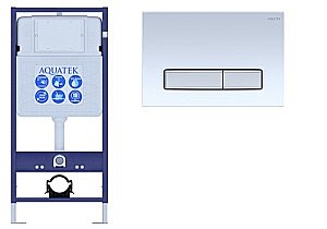 Инсталляция для унитаза Aquatek Standart INS-0000012 с кнопкой KDI-0000030 белая/никель купить в интернет-магазине сантехники Sanbest