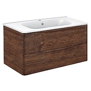 Тумба с раковиной Vincea Paola 100 темное дерево для ванной в интернет-магазине Sanbest