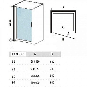 Душевая дверь River Bosfor 70 купить в интернет-магазине Sanbest