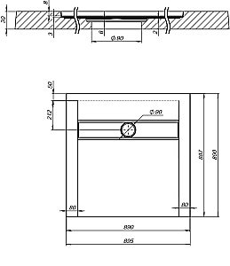 Душевой поддон Aquanet Delight 90х90 черный купить в интернет-магазине Sanbest
