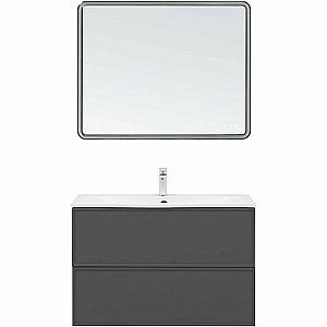 Тумба с раковиной Aquanet Арт 100 329614 ясень графит для ванной в интернет-магазине Sanbest