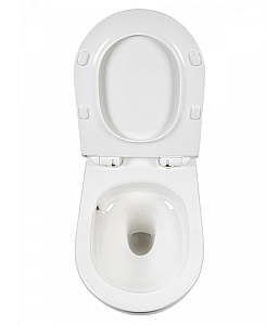 Унитаз подвесной Agger AT09150L безободковый, с инсталляцией, смыв торнадо, с крышкой микролифт, белый глянцевый купить в интернет-магазине Sanbest