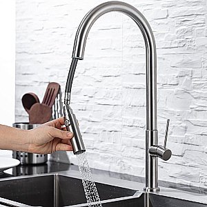 Смеситель для кухни Allen Brau Sprungfeder Kerox 5.60002.SS Брашированная сталь купить в интернет-магазине сантехники Sanbest