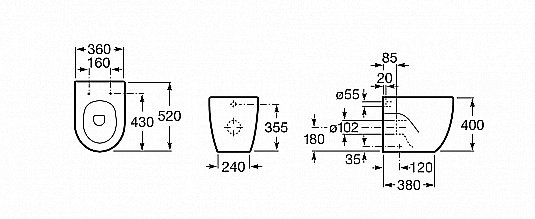 Унитаз приставной Roca MERIDIAN-N 347247000 купить в интернет-магазине Sanbest