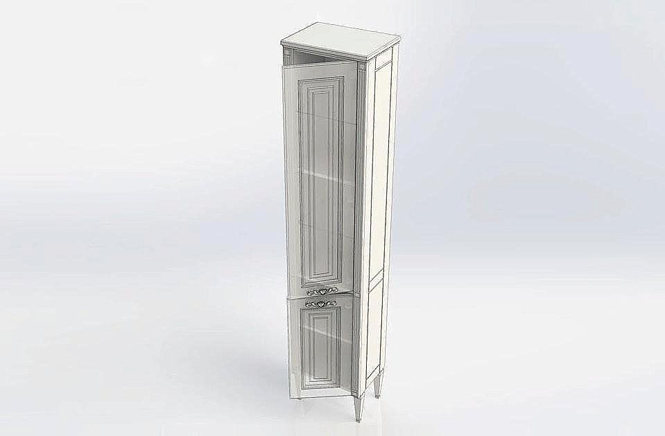 Пенал Aquanet Паола 40 белый/патина серебро для ванной в интернет-магазине сантехники Sanbest