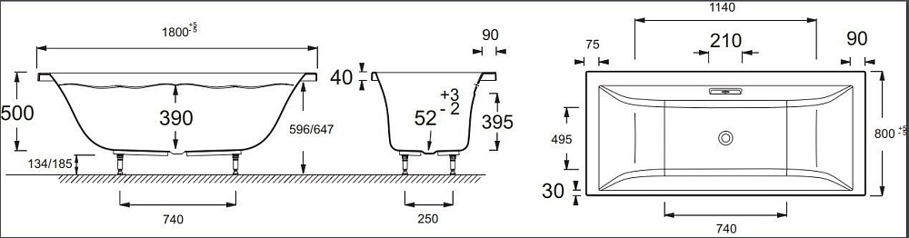 Ванна Jacob Delafon EVOK E60269RU-00 180x80 купить в интернет-магазине Sanbest