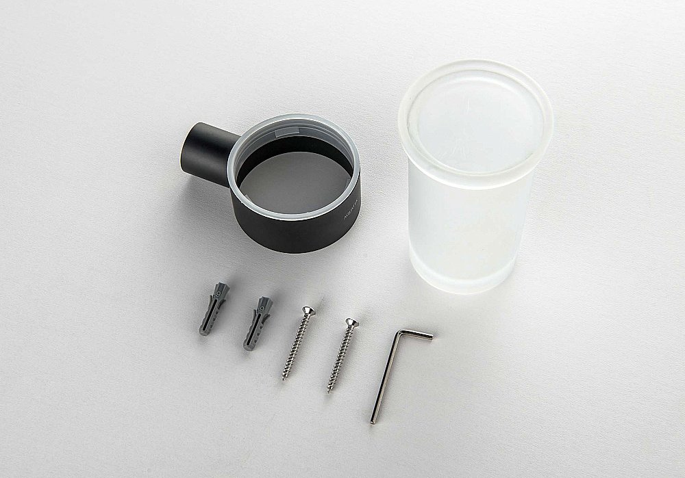 Стакан Aquatek Лира AQ4427MB стекло матовое/черный матовый купить в интернет-магазине сантехники Sanbest