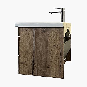 Тумба с раковиной Comforty Никосия 00-00008855 70 дуб темный для ванной в интернет-магазине Sanbest