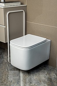 Унитаз подвесной Boheme Mane 970-SET-MW белый матовый, безободковый, с крышкой микролифт, слив торнадо купить в интернет-магазине Sanbest