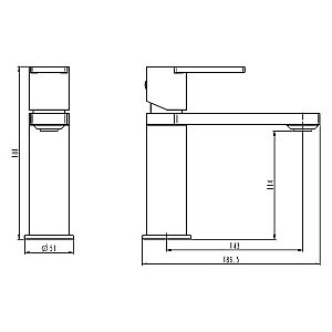 Смеситель для раковины Caprigo KUB 54-020 золото матовое купить в интернет-магазине сантехники Sanbest