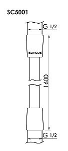 Душевой шланг Sancos SC5001CH хром купить в интернет-магазине сантехники Sanbest
