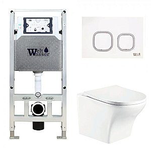 Унитаз с инсталляцией WeltWasser AMBERG 506 ST + ODENBACH 004 GL-WT + AMBERG RD-WT купить в интернет-магазине Sanbest