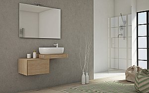 Консоль подвесная Cezares TAVOLONE 41581+50179 90 Rovere tabacco для ванной в интернет-магазине сантехники Sanbest