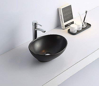 Раковина накладная Ceramalux NC 40,5 7138MB черная матовая купить в интернет-магазине Sanbest