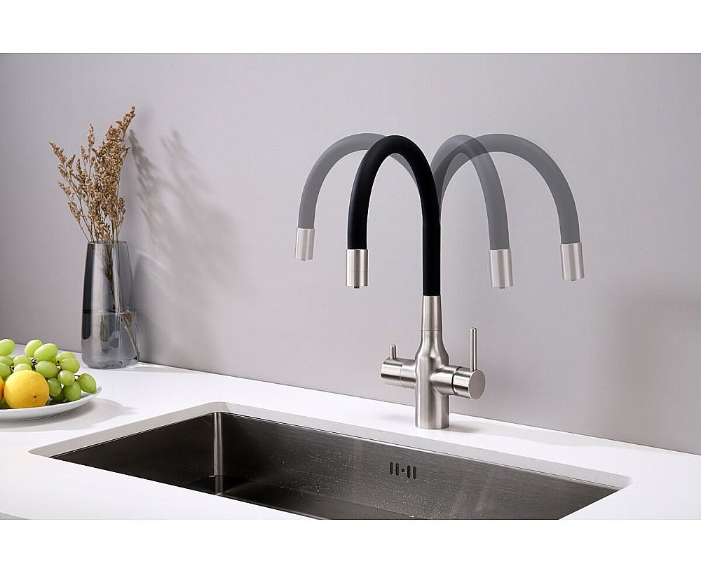 Смеситель для кухни Paulmark Salix Sa213419-BS брашированная сталь купить в интернет-магазине сантехники Sanbest