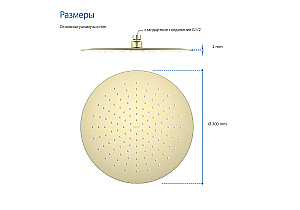 Верхний душ Aquatek AQ2075BG золото шлифованное купить в интернет-магазине сантехники Sanbest