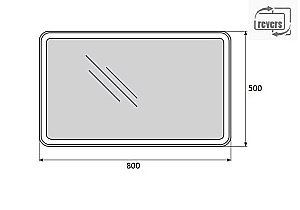 Зеркало BelBagno SPC-MAR-500-800-LED-BTN в ванную от интернет-магазине сантехники Sanbest