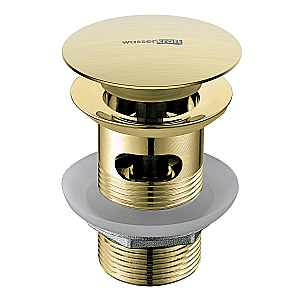 Донный клапан Push-up WasserKraft A024BG матовое золото купить в интернет-магазине сантехники Sanbest
