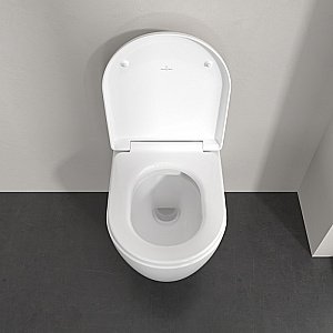 Унитаз подвесной Villeroy&Boch Skyla 5656CL01 альпийский белый, с крышкой микролифт, безободковый, слив-торнадо купить в интернет-магазине Sanbest