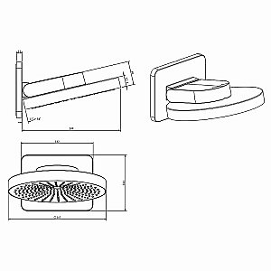 Верхний душ Vincea Inspire VSHD-3I1CGM вороненая сталь купить в интернет-магазине сантехники Sanbest
