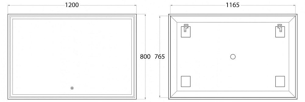 Зеркало с подсветкой ART&MAX MONZA 120x80 в ванную от интернет-магазине сантехники Sanbest