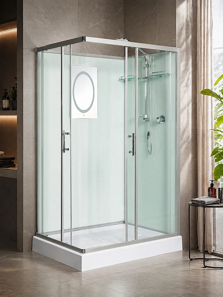 Душевая кабина WeltWasser WW500 LAINE XL 1201 профиль матовый хром/стекло прозрачное купить в интернет-магазине Sanbest