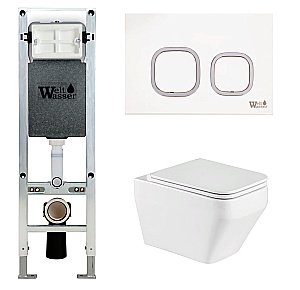 Унитаз с инсталляцией WeltWasser AMBERG 350 ST + HOFBACH 041 GL-WT + AMBERG RD-WT купить в интернет-магазине Sanbest