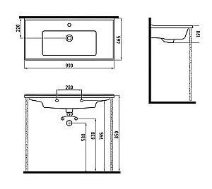 Раковина мебельная Bien Neptun 99 NPLK10001FD1W3000 белая купить в интернет-магазине Sanbest