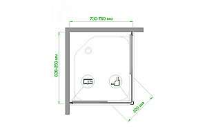 Душевой уголок Royal Bath RB8575HPD-T-BL 75х85 прозрачный купить в интернет-магазине Sanbest