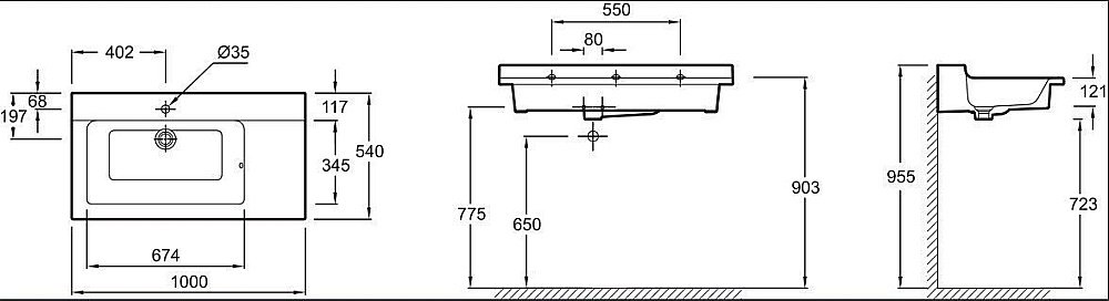 Раковина Jacob Delafon SOPRANO 100 EXK112-00 белая купить в интернет-магазине Sanbest