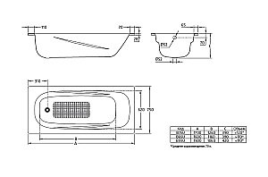 Стальная ванна BLB Universal Anatomica 170x75 B75U купить в интернет-магазине Sanbest