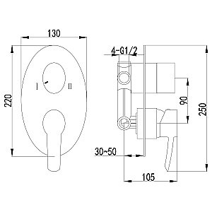 Смеситель для душа Lemark Atlantiss LM3227C купить в интернет-магазине сантехники Sanbest
