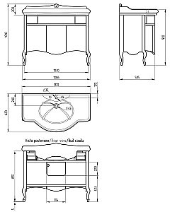 Тумба с раковиной Migliore Impero 110 Noce для ванной в интернет-магазине Sanbest