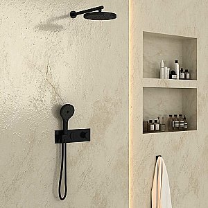 Душевая система Vincea VSFW-422T2MB черная матовая купить в интернет-магазине сантехники Sanbest