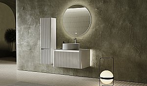 Тумба с раковиной Jorno Lumino 80 белая для ванной в интернет-магазине Sanbest